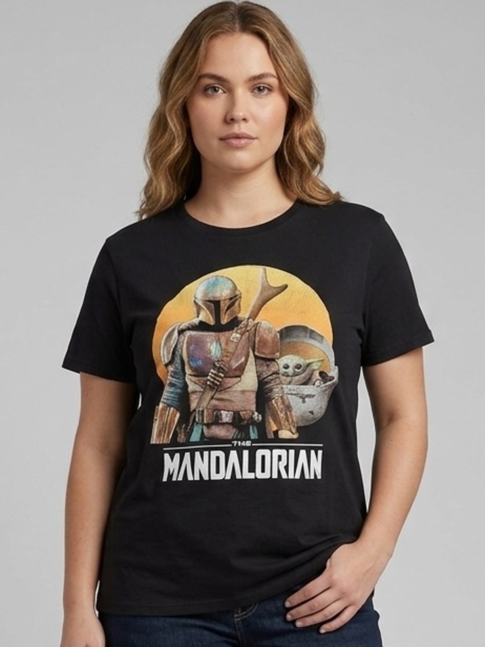 The Mandalorian & Grogu Graphic Tee M 20” p2p Black